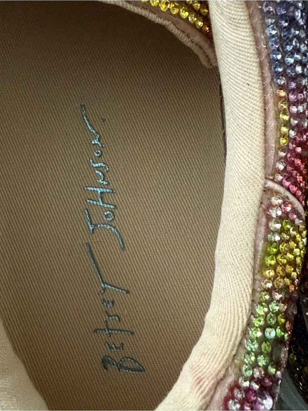 Betsy Johnson Rhinestone Multi-Color Sneakers Size 9.5 - Picture 7 of 13